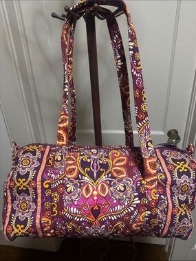 Vera Bradley Purple Floral Quilted Shoulder Bag / Duffle bag